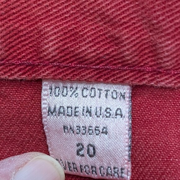 Venezia Red Denim Midi Skirt Size 20 - Picture 9 of 10